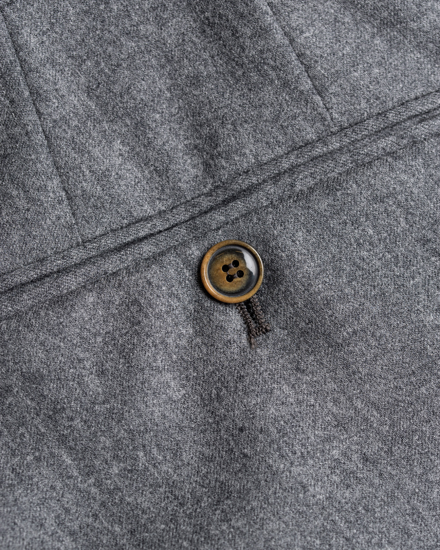 Herre | Bukser | Morris Heritage | Fred Light Flannel Turn Up Super 120 Trousers Light Grey