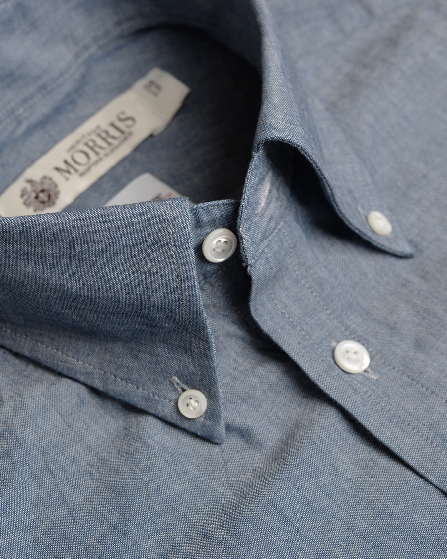 Herre | Skjorter | Morris Heritage | Chambray Button Down Shirt Blue