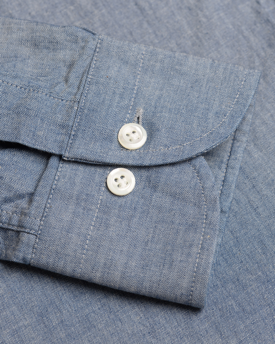 Herre | Skjorter | Morris Heritage | Chambray Button Down Shirt Blue