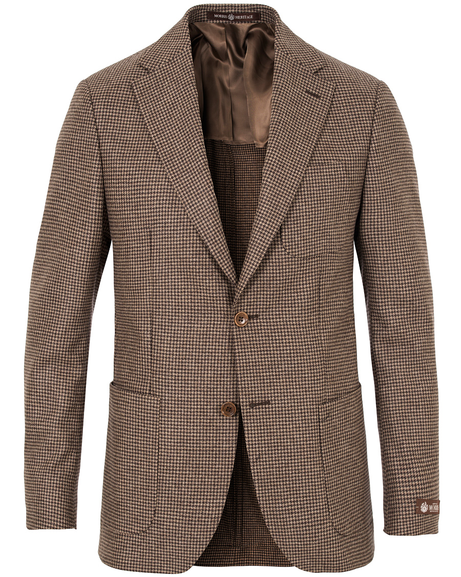 Herre | Dressjakker | Morris Heritage | Keith Light Flannel Houndstooth Blazer Brown