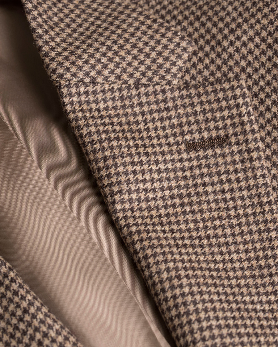Herre | Dressjakker | Morris Heritage | Keith Light Flannel Houndstooth Blazer Brown