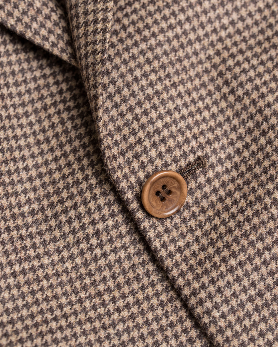 Herre | Dressjakker | Morris Heritage | Keith Light Flannel Houndstooth Blazer Brown