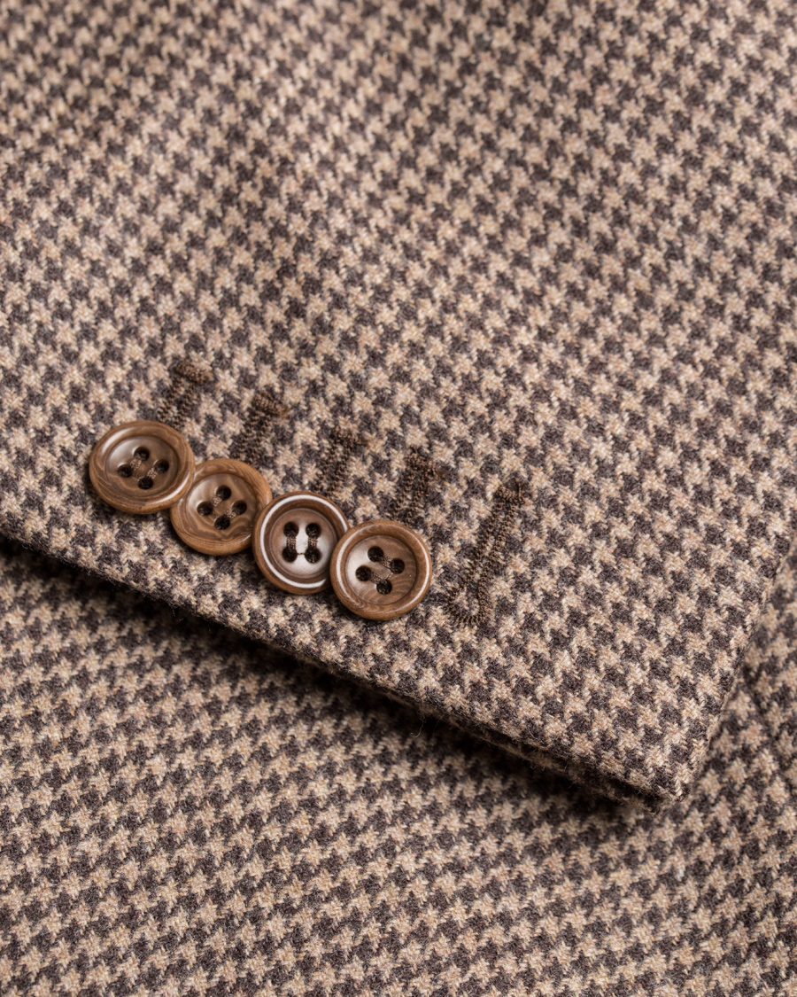 Herre | Dressjakker | Morris Heritage | Keith Light Flannel Houndstooth Blazer Brown