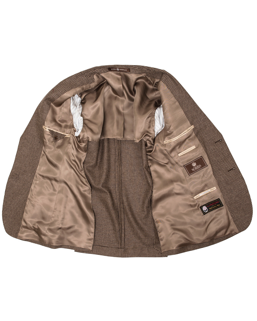 Herre | Dressjakker | Morris Heritage | Keith Light Flannel Houndstooth Blazer Brown