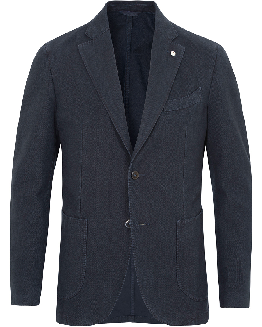 Herre | Dressjakker | L.B.M. 1911 | Jack Regular Cotton Herringbone Blazer Navy