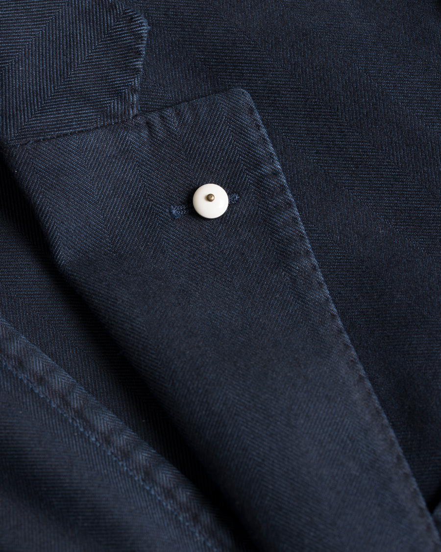 Herre | Dressjakker | L.B.M. 1911 | Jack Regular Cotton Herringbone Blazer Navy