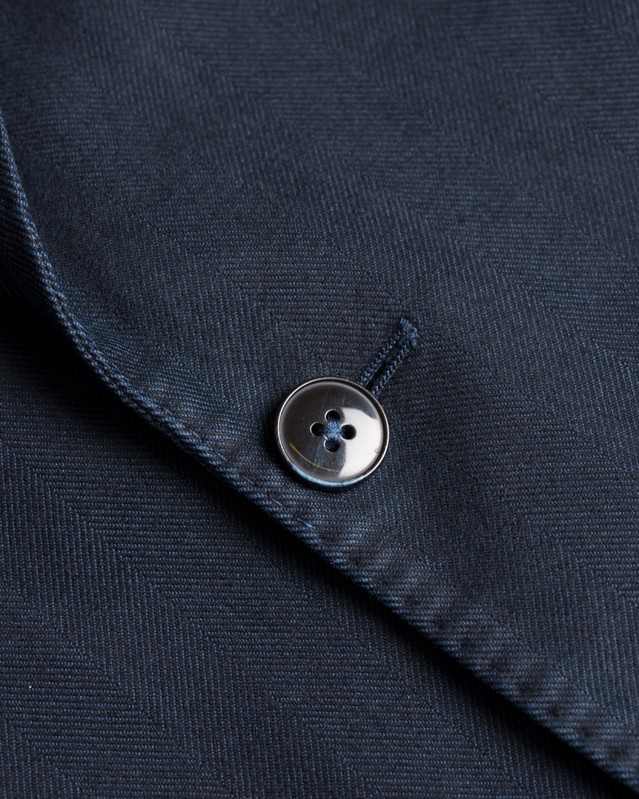 Herre | Dressjakker | L.B.M. 1911 | Jack Regular Cotton Herringbone Blazer Navy