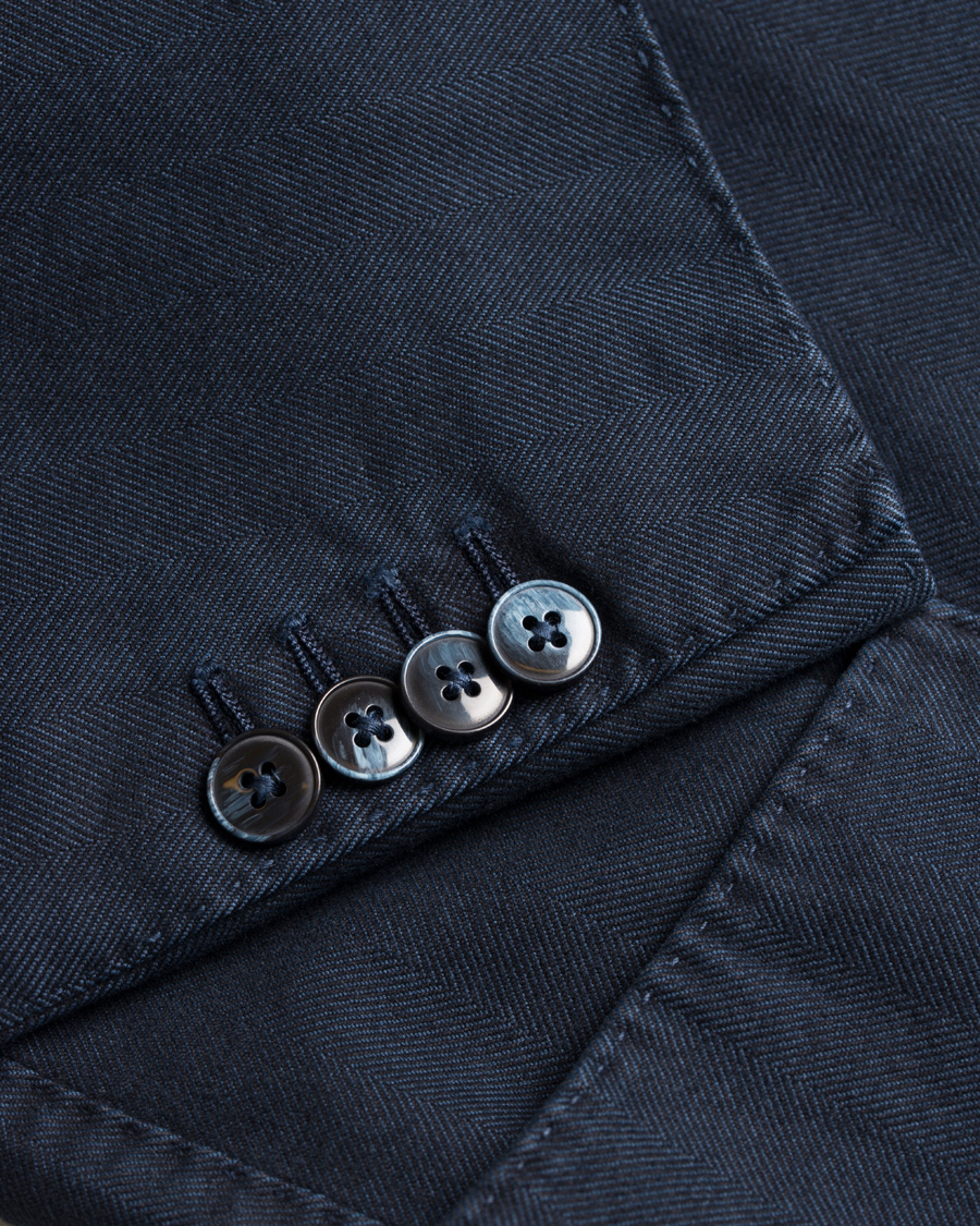 Herre | Dressjakker | L.B.M. 1911 | Jack Regular Cotton Herringbone Blazer Navy