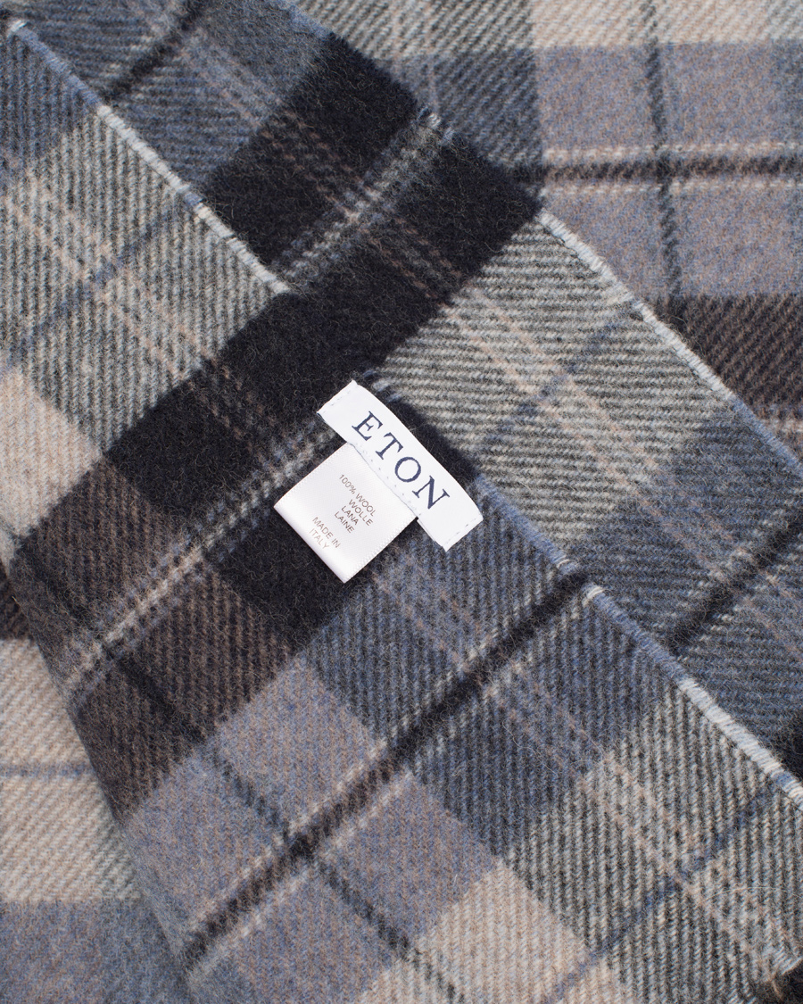 Herre | Eton Check Wool Scarves Blue | Eton | Check Wool Scarves Blue