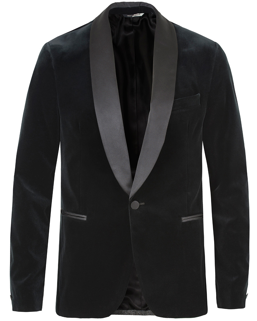 Herre | Dressjakker | J.Lindeberg | Savile Velvet Shawl Collar Tuxedo Dark Green