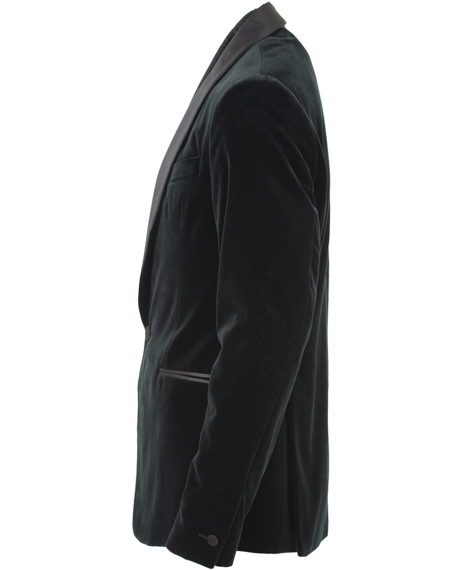 Herre | Dressjakker | J.Lindeberg | Savile Velvet Shawl Collar Tuxedo Dark Green