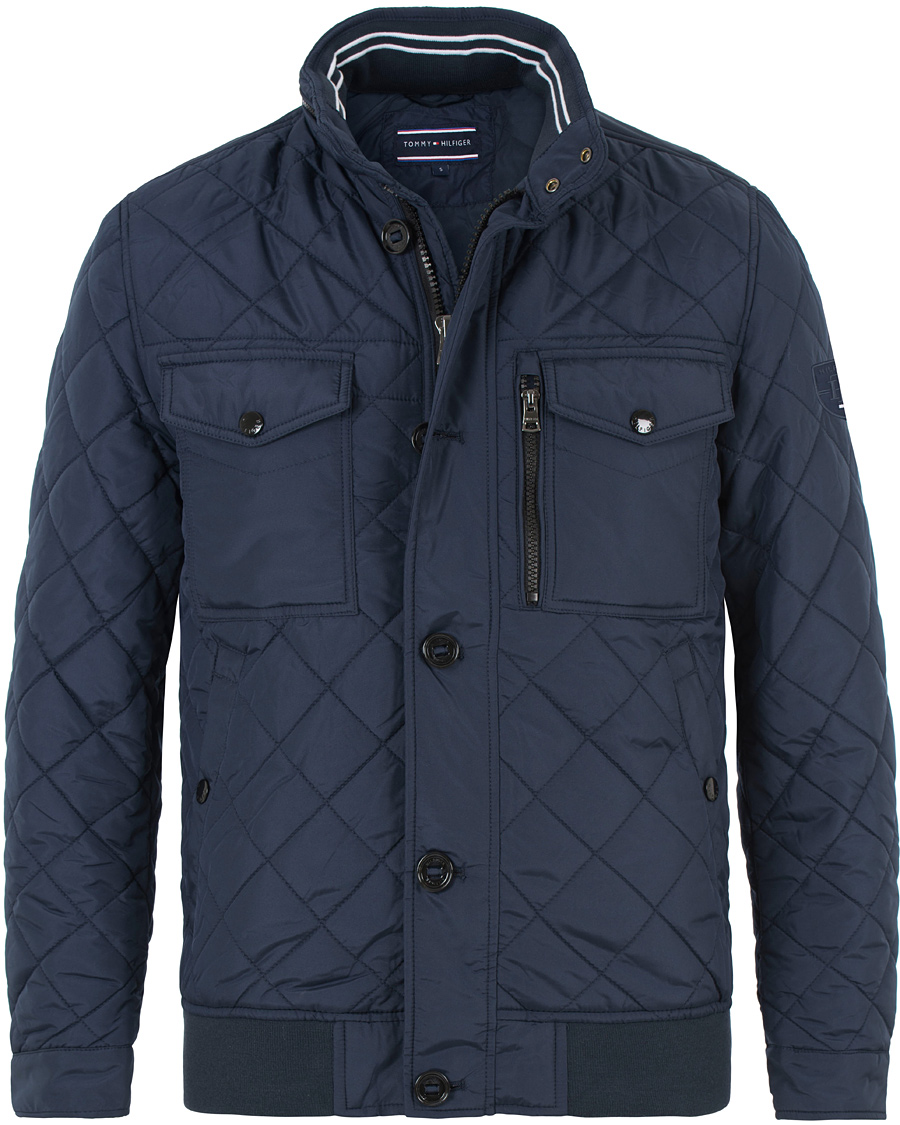Herre | Jakker | Tommy Hilfiger | Diamond Quilted Bomber Jacket Navy Blazer
