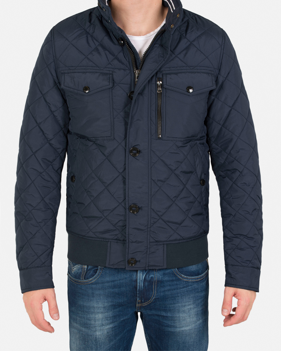 Herre | Jakker | Tommy Hilfiger | Diamond Quilted Bomber Jacket Navy Blazer