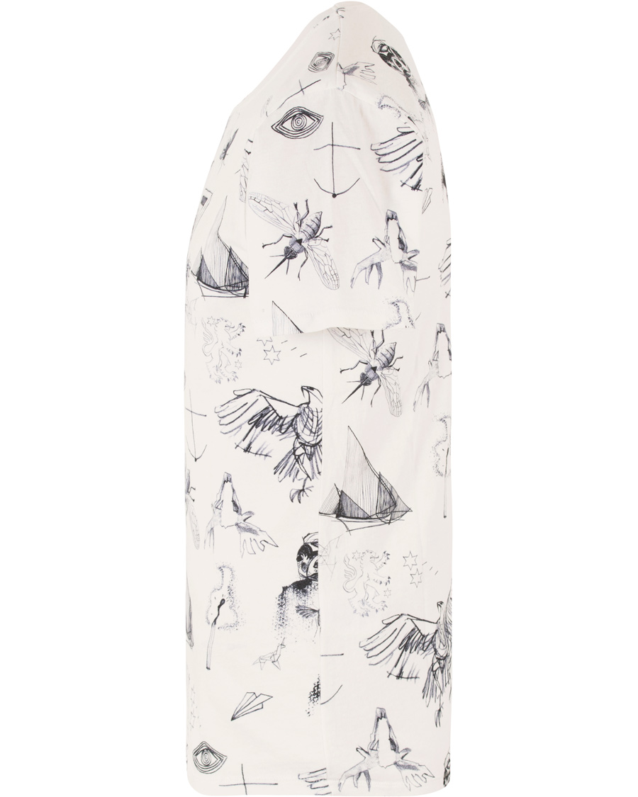 Herre | T-Shirts | Nudie Jeans | O-neck Tattoo Sketches Tee Off White