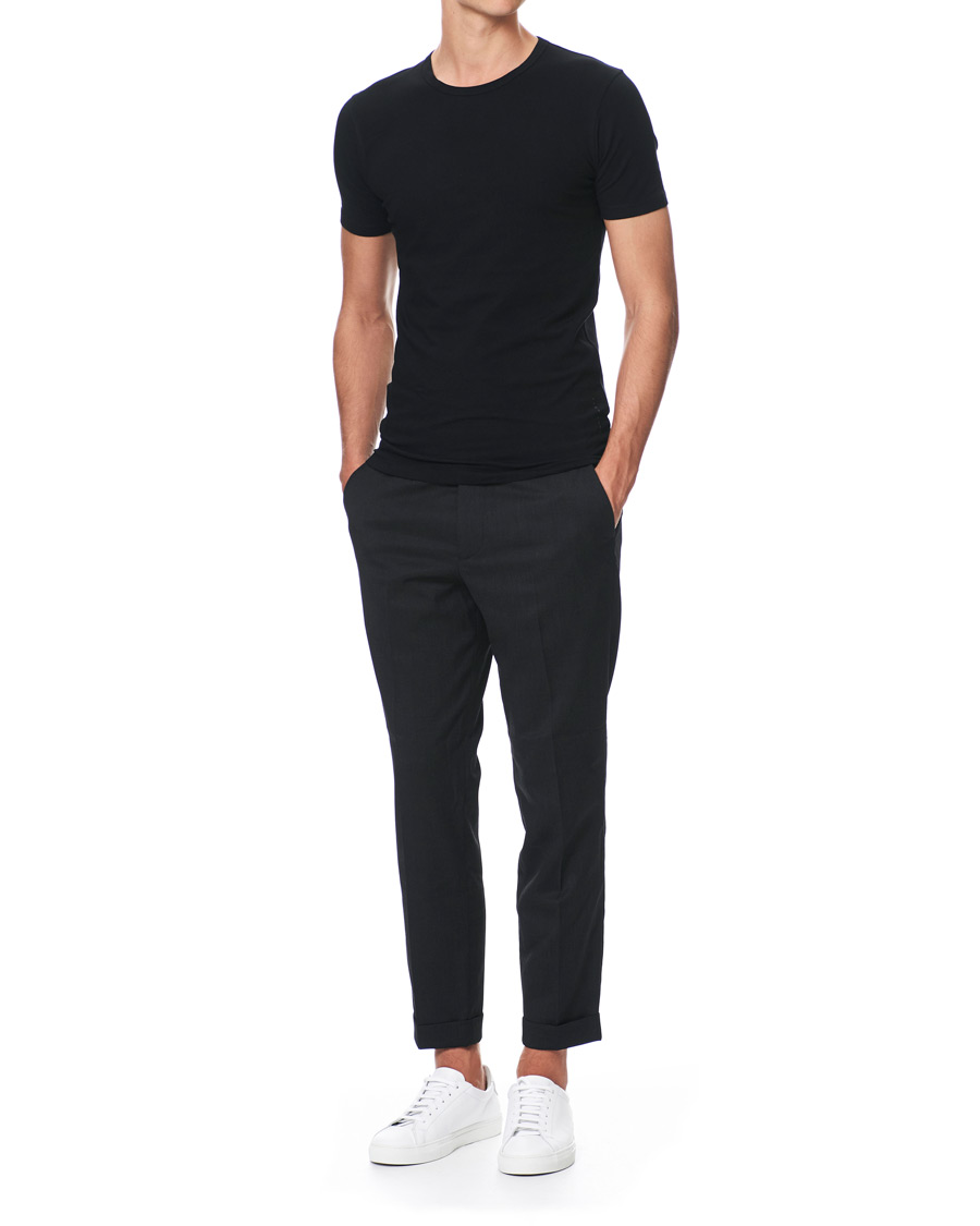 Herre | T-Shirts | BOSS BLACK | BOSS 2-Pack Crew Neck Slim Fit Tee Black