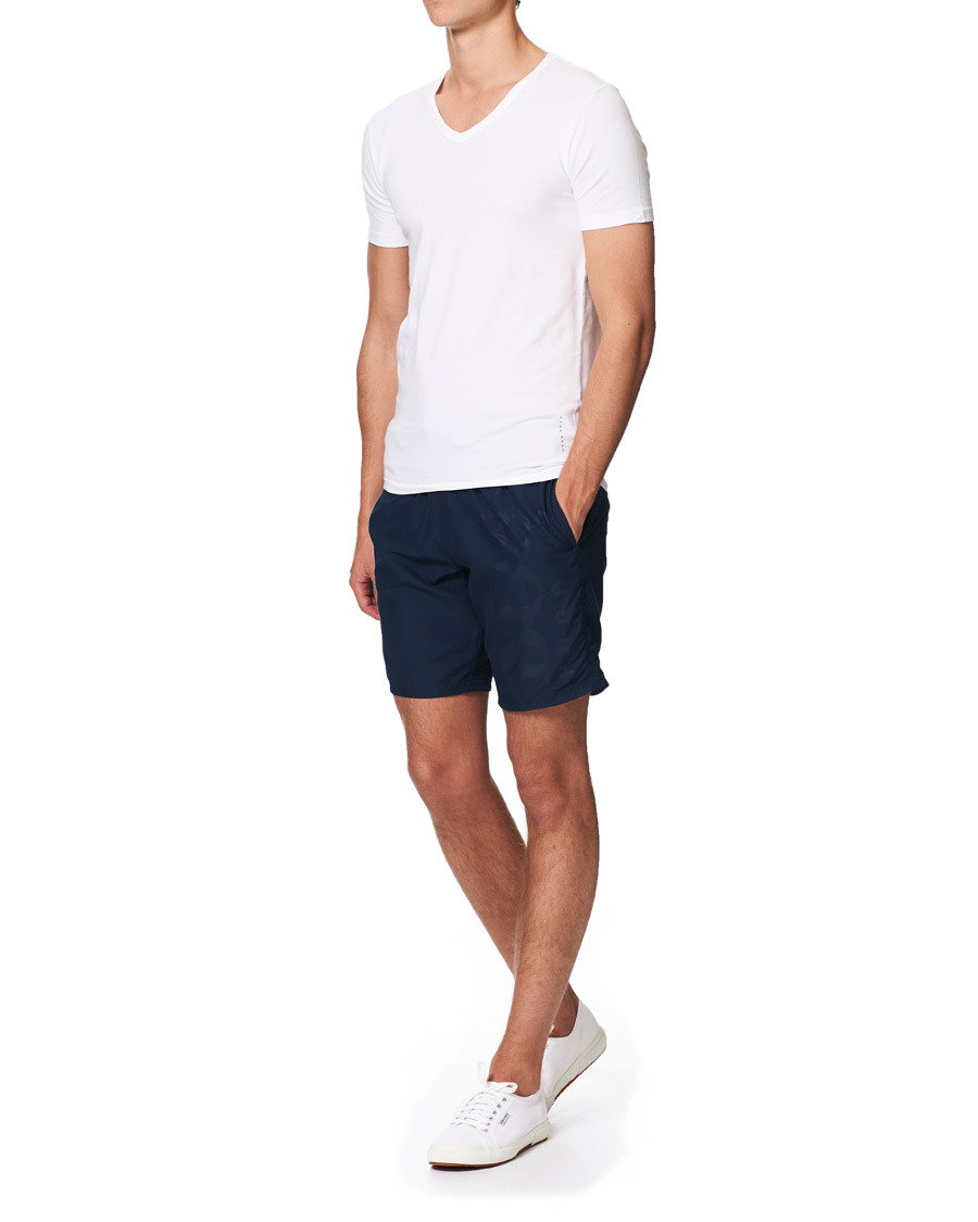 Herre | T-Shirts | BOSS BLACK | BOSS 2-Pack V-Neck Slim Fit Tee White