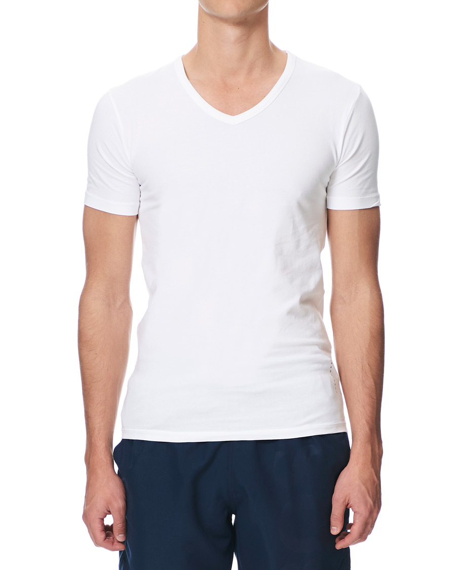 Herre | T-Shirts | BOSS BLACK | BOSS 2-Pack V-Neck Slim Fit Tee White