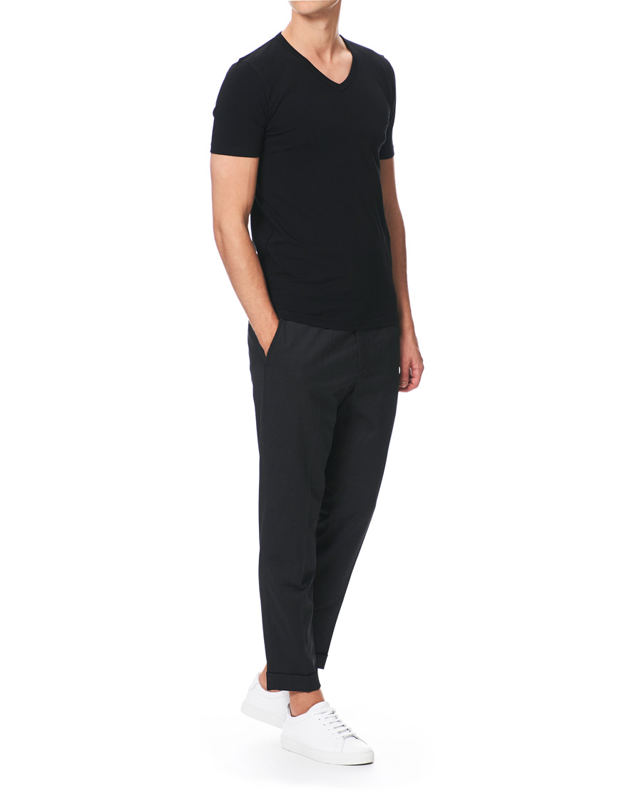 Herre | T-Shirts | BOSS BLACK | BOSS 2-Pack V-Neck Slim Fit Tee Black