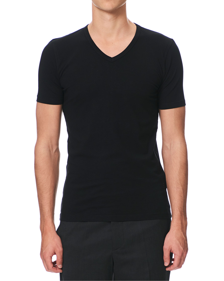 Herre | T-Shirts | BOSS BLACK | BOSS 2-Pack V-Neck Slim Fit Tee Black