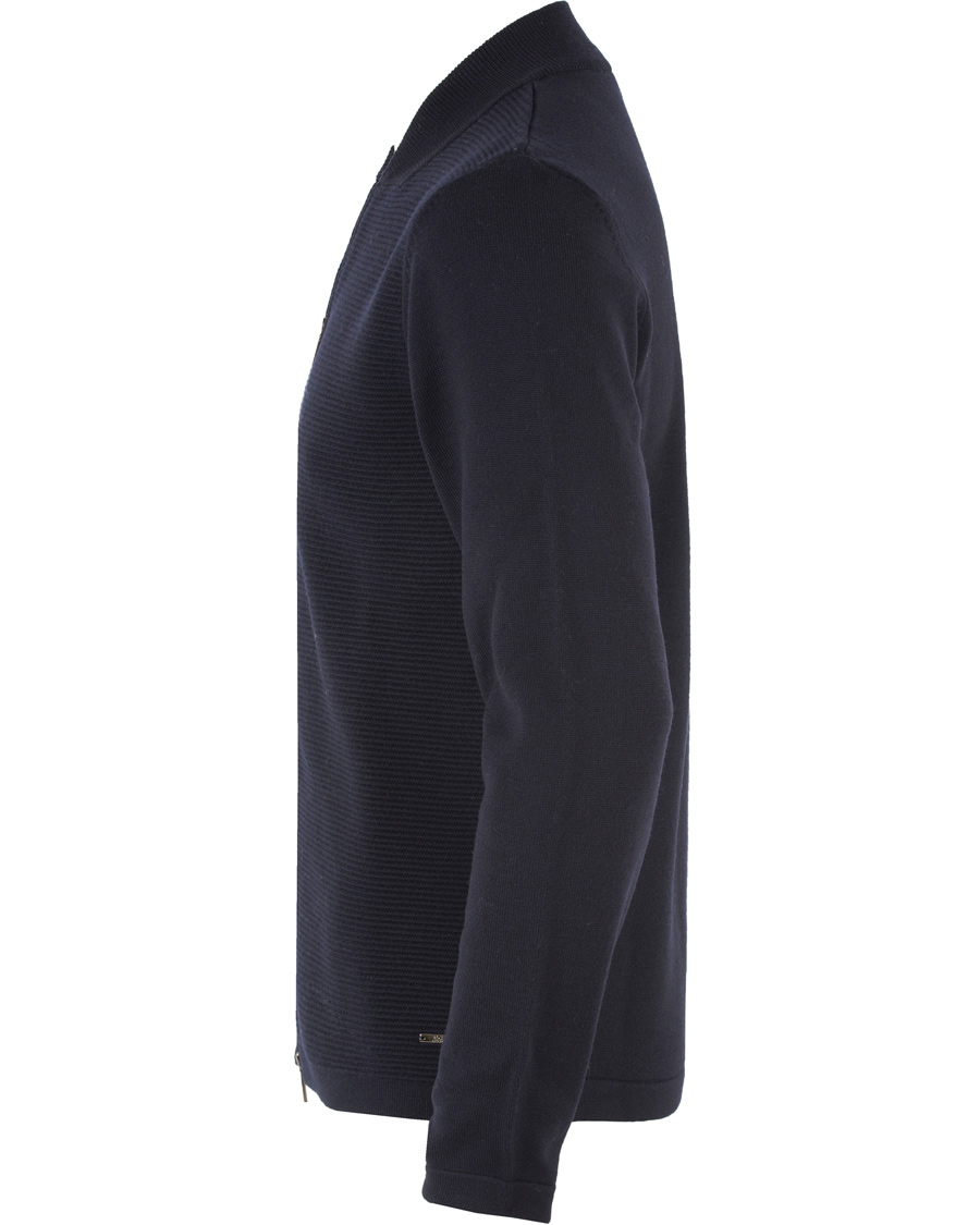 Herre | Gensere | BOSS BLACK | BOSS Inat Stuctured Front Zip Jacket Dark Navy