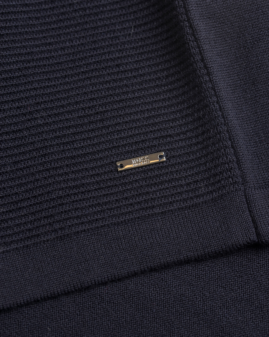 Herre | Gensere | BOSS BLACK | BOSS Inat Stuctured Front Zip Jacket Dark Navy