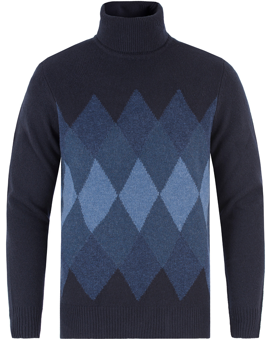 Herre | Gensere | NN07 | Argyle Rollneck Navy