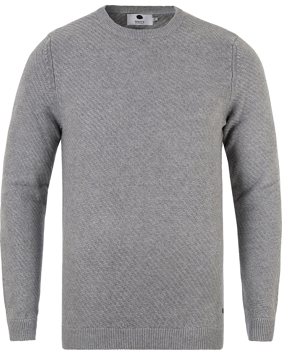 Herre | Gensere | NN07 | Thomas Cotton Waffle Knit Light Grey