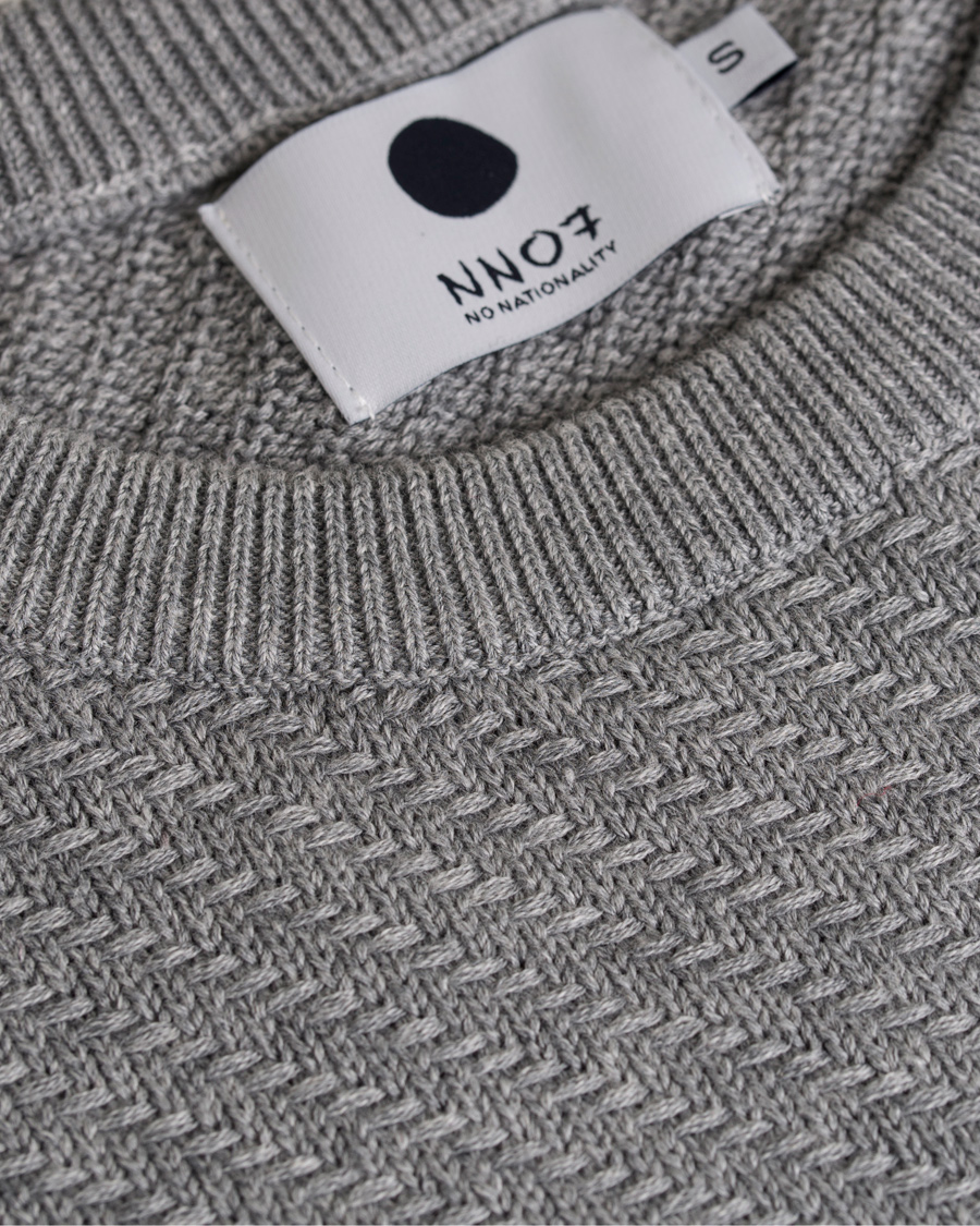 Herre | Gensere | NN07 | Thomas Cotton Waffle Knit Light Grey