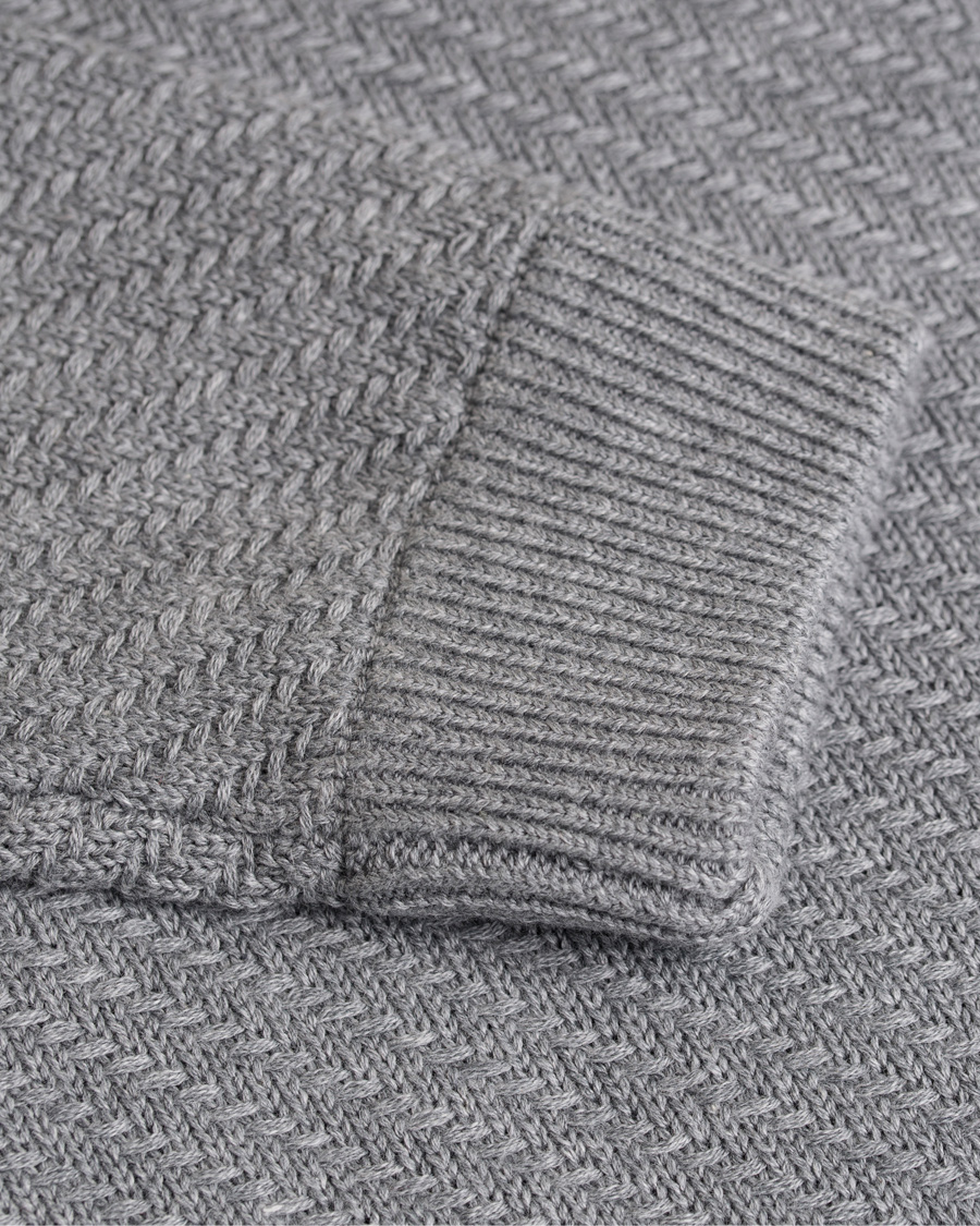 Herre | Gensere | NN07 | Thomas Cotton Waffle Knit Light Grey
