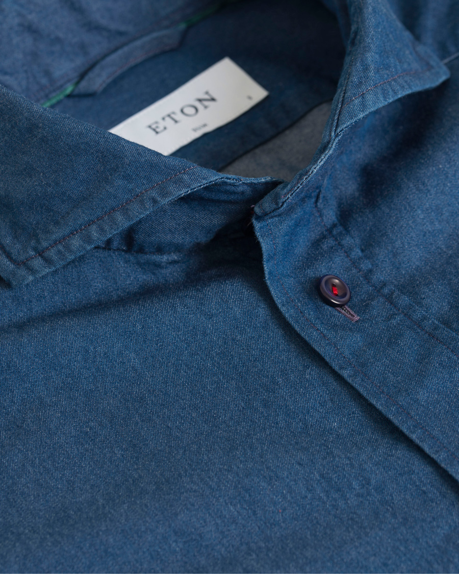 Herre | Skjorter | Eton | Slim Fit Denim Shirt Blue