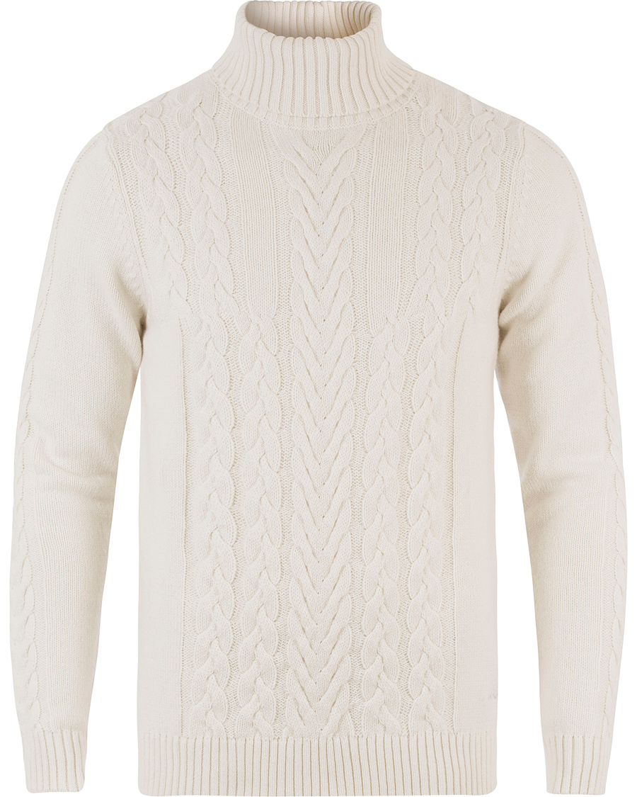 Herre | Gensere | GANT | Cable Turtleneck Eggshell