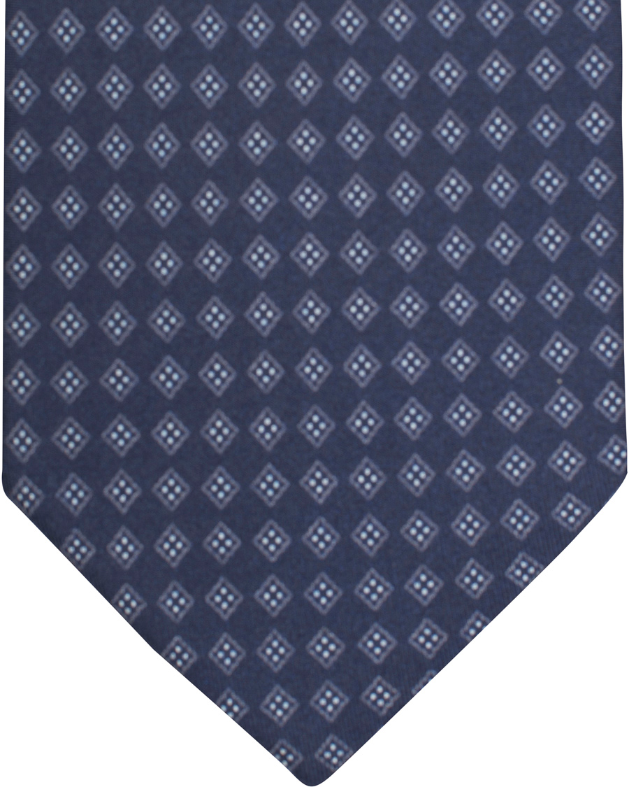 Herre | Oscar Jacobson Medallion Silk 8,5 cm Tie Blue | Oscar Jacobson | Medallion Silk 8,5 cm Tie Blue