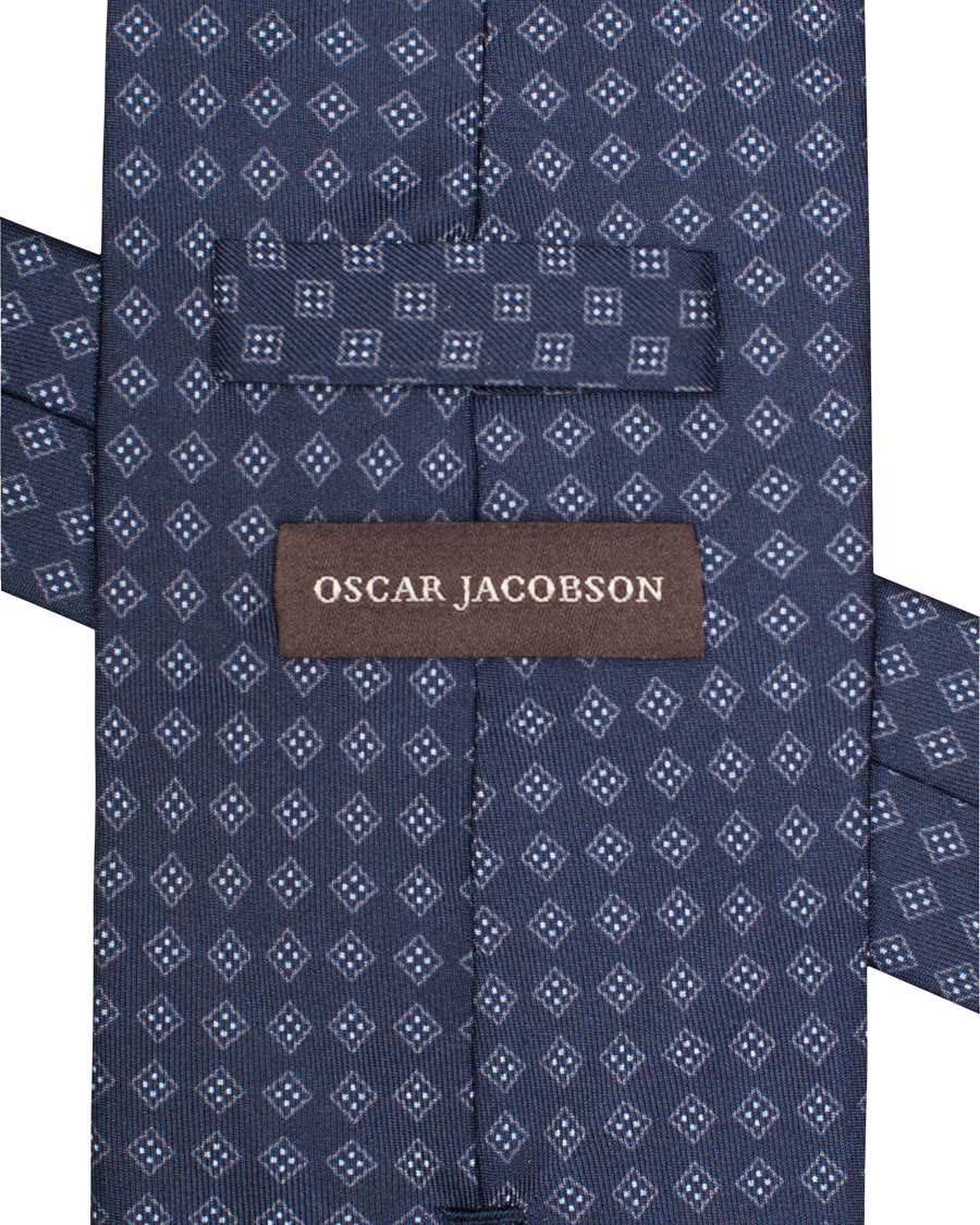 Herre | Oscar Jacobson Medallion Silk 8,5 cm Tie Blue | Oscar Jacobson | Medallion Silk 8,5 cm Tie Blue