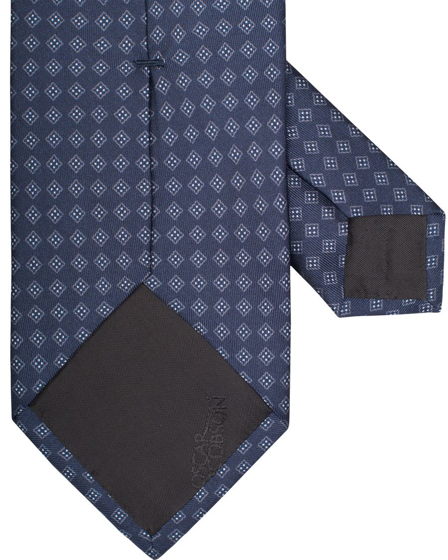 Herre | Oscar Jacobson Medallion Silk 8,5 cm Tie Blue | Oscar Jacobson | Medallion Silk 8,5 cm Tie Blue