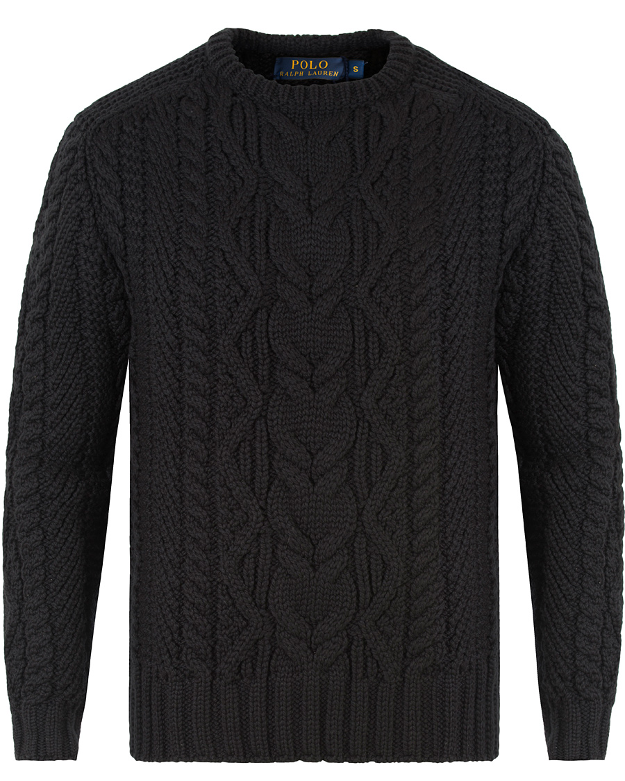 Herre | Gensere | Polo Ralph Lauren | Merino Cable Knit Polo Black