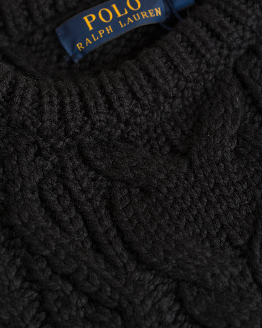 Herre | Gensere | Polo Ralph Lauren | Merino Cable Knit Polo Black