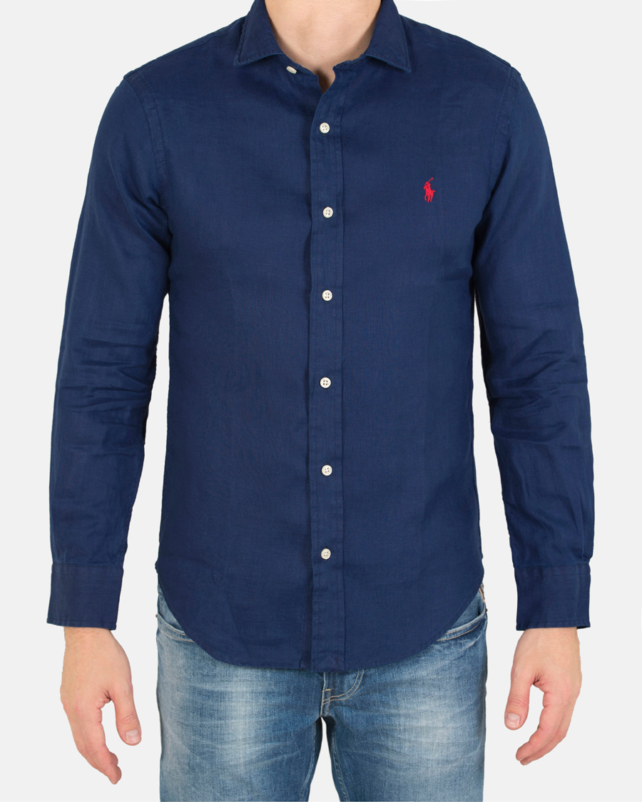 Herre | Skjorter | Polo Ralph Lauren | Slim Fit Linen Shirt Holiday Navy