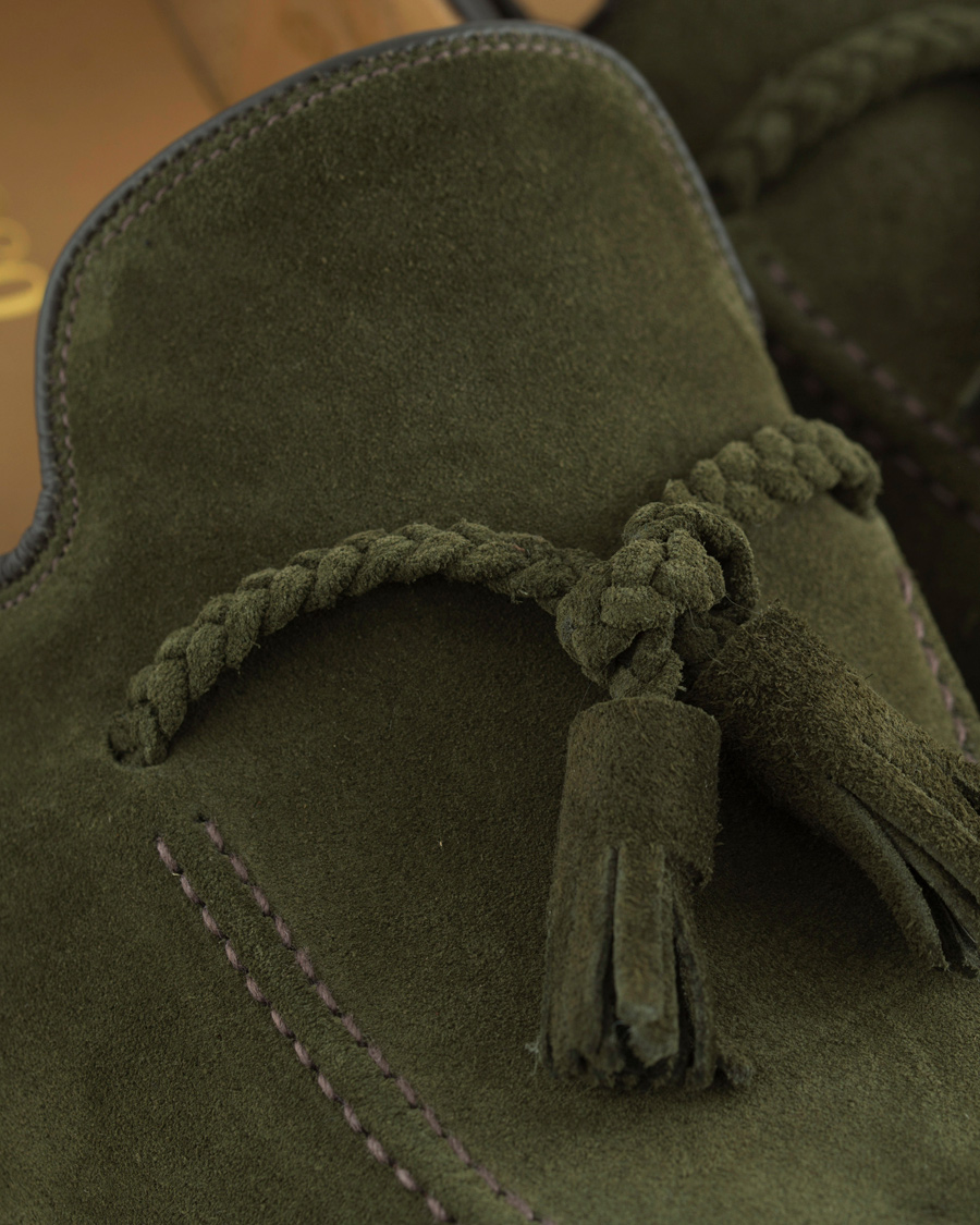 Herre | Loake 1880 MTO Temple Loafer Hunting Green Suede | Loake 1880 | MTO Temple Loafer Hunting Green Suede