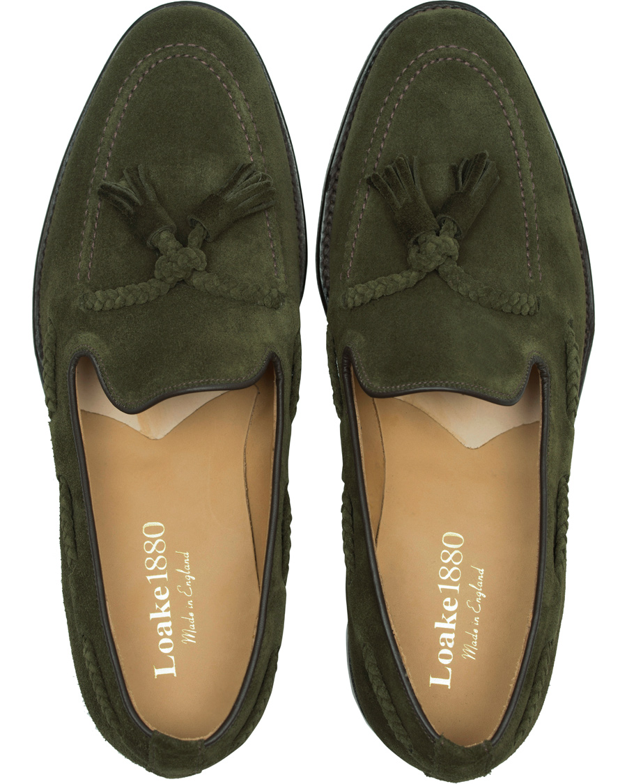 Herre | Loake 1880 MTO Temple Loafer Hunting Green Suede | Loake 1880 | MTO Temple Loafer Hunting Green Suede