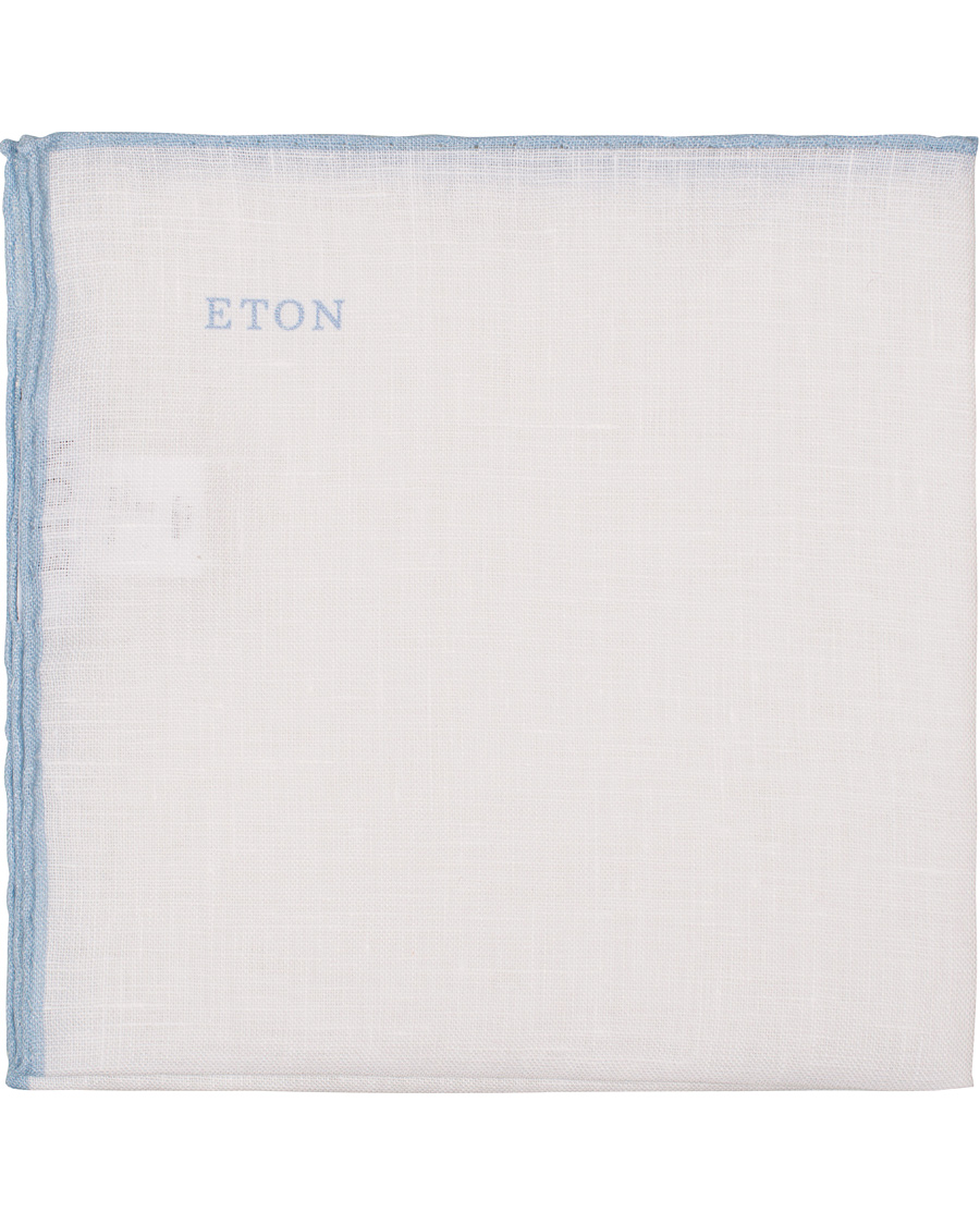 Herre | Eton Linen Hand Rolled Edge Pocket Square Blue | Eton | Linen Hand Rolled Edge Pocket Square Blue