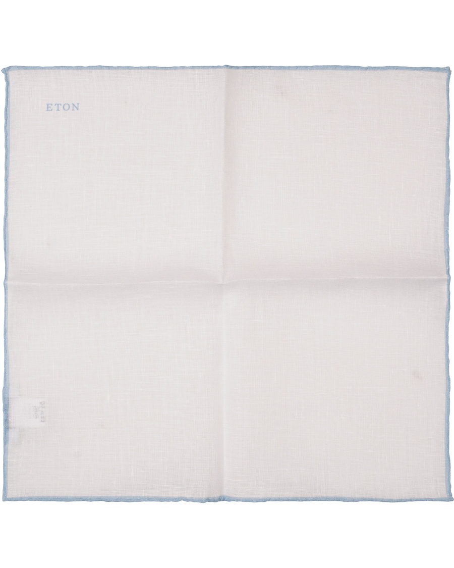Herre | Eton Linen Hand Rolled Edge Pocket Square Blue | Eton | Linen Hand Rolled Edge Pocket Square Blue