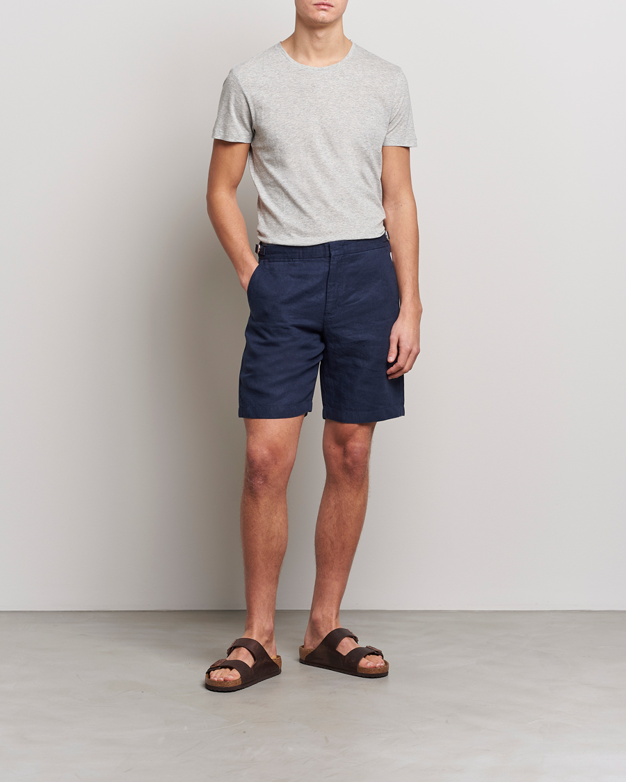 Herre | T-Shirts | Orlebar Brown | OB Crew Neck Tee Mid Grey Melange