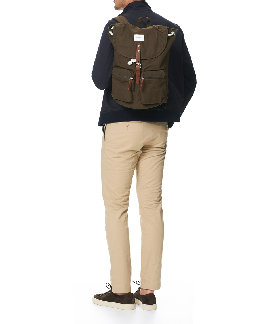 Herre | Sandqvist Roald Polycotton Backpack Olive | Sandqvist | Roald Polycotton Backpack Olive