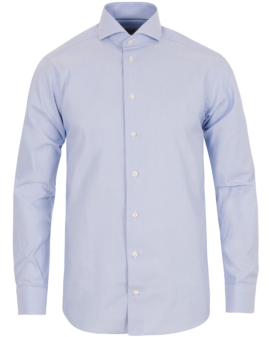 Herre | Skjorter | Eton | Slim Fit Extreme Cut Away Micro Print Shirt Blue