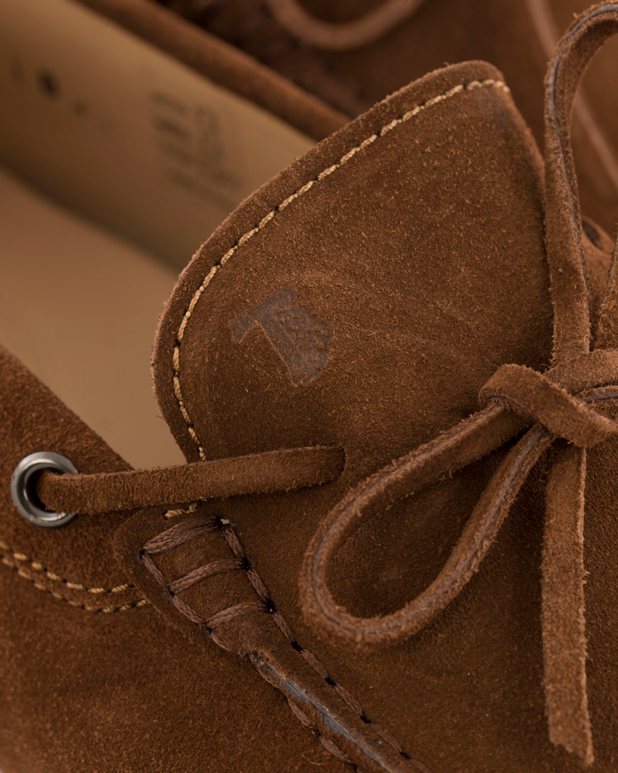 Herre | Tod's Laccetto Gommino Carshoe Light Brown Suede | Tod's | Laccetto Gommino Carshoe Light Brown Suede