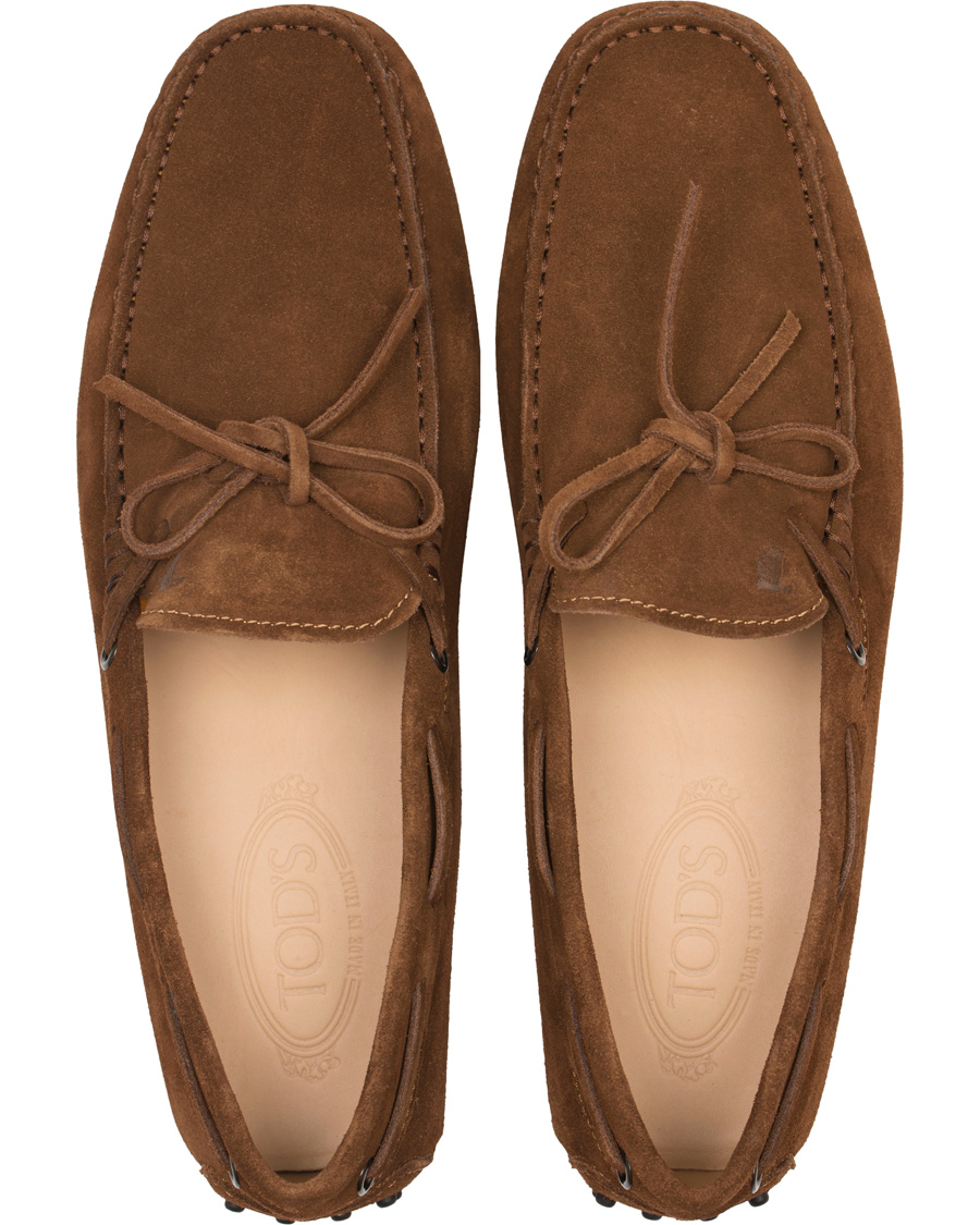 Herre | Tod's Laccetto Gommino Carshoe Light Brown Suede | Tod's | Laccetto Gommino Carshoe Light Brown Suede
