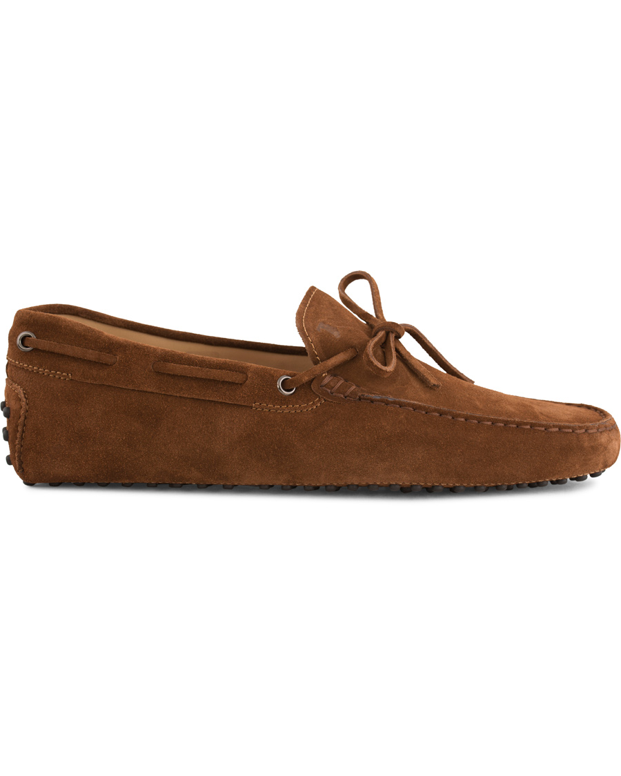 Herre | Tod's Laccetto Gommino Carshoe Light Brown Suede | Tod's | Laccetto Gommino Carshoe Light Brown Suede