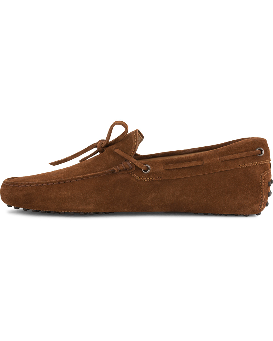 Herre | Tod's Laccetto Gommino Carshoe Light Brown Suede | Tod's | Laccetto Gommino Carshoe Light Brown Suede