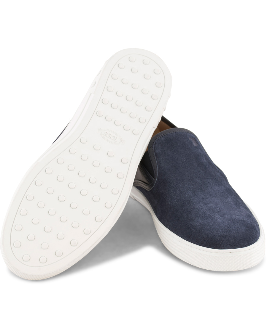 Herre | Tod's Pantofola Cassetta Sneaker Navy Suede | Tod's | Pantofola Cassetta Sneaker Navy Suede