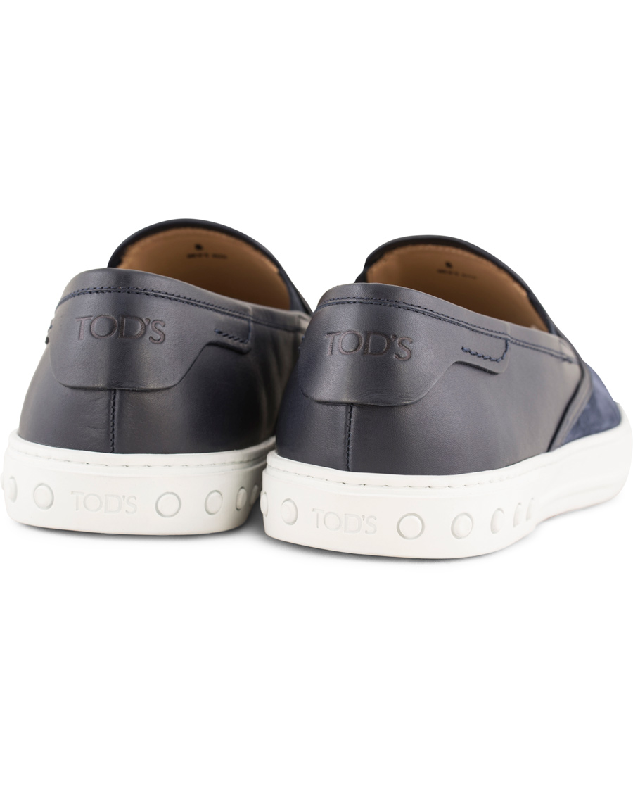 Herre | Tod's Pantofola Cassetta Sneaker Navy Suede | Tod's | Pantofola Cassetta Sneaker Navy Suede